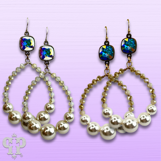 Acrylic pearl bead teardrop earring