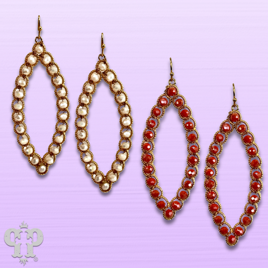 Bead woven diamond teardrop earring, last call
