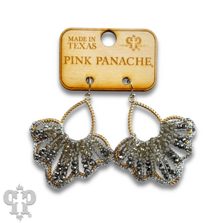 Raffia and faceted bead teardrop earring