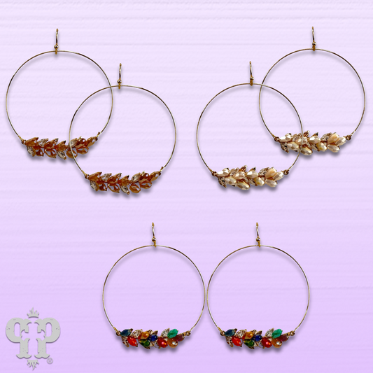 Bottle bead circle earring, last call