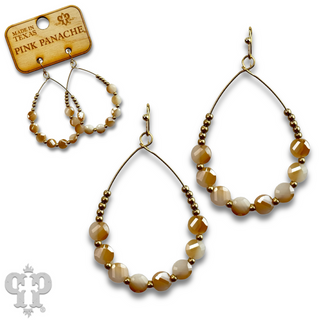 Coin bead teardrop earring