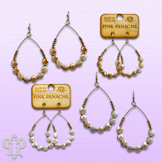Coin bead teardrop earring, last call
