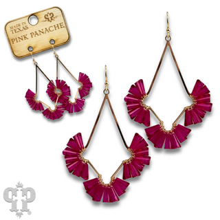 Teardrop earring with fluted beads