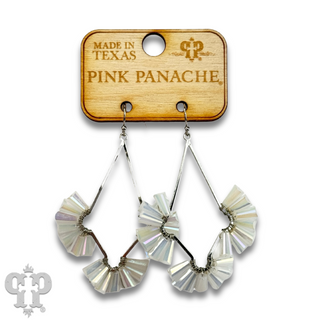 Teardrop earring with fluted beads