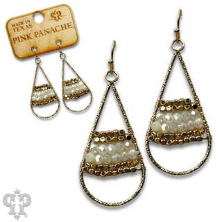 Wire wrapped beads teardrop earring, last call