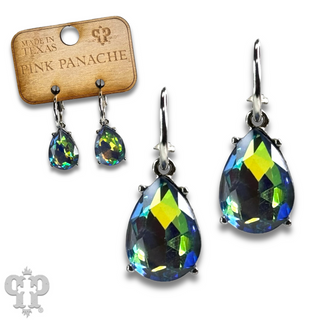 Rhinestone teardrop mini hoop earring