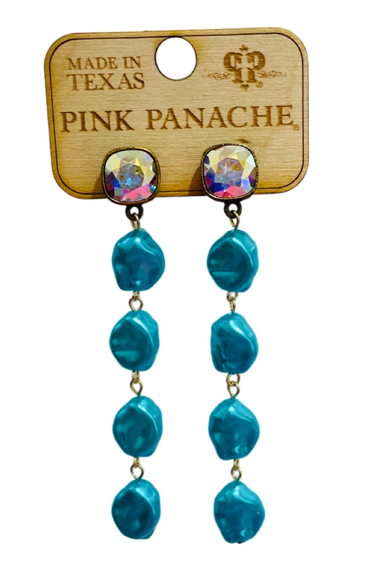 Coin pearl drops earring, Austrian crystal