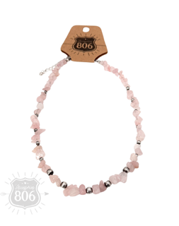 Pink tone chip bead necklace