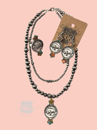 Buffalo coin earring