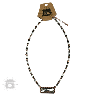 Rectangle crystal necklace