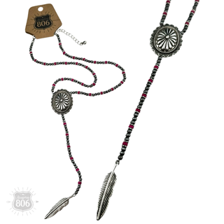 Western bolo style Y necklace