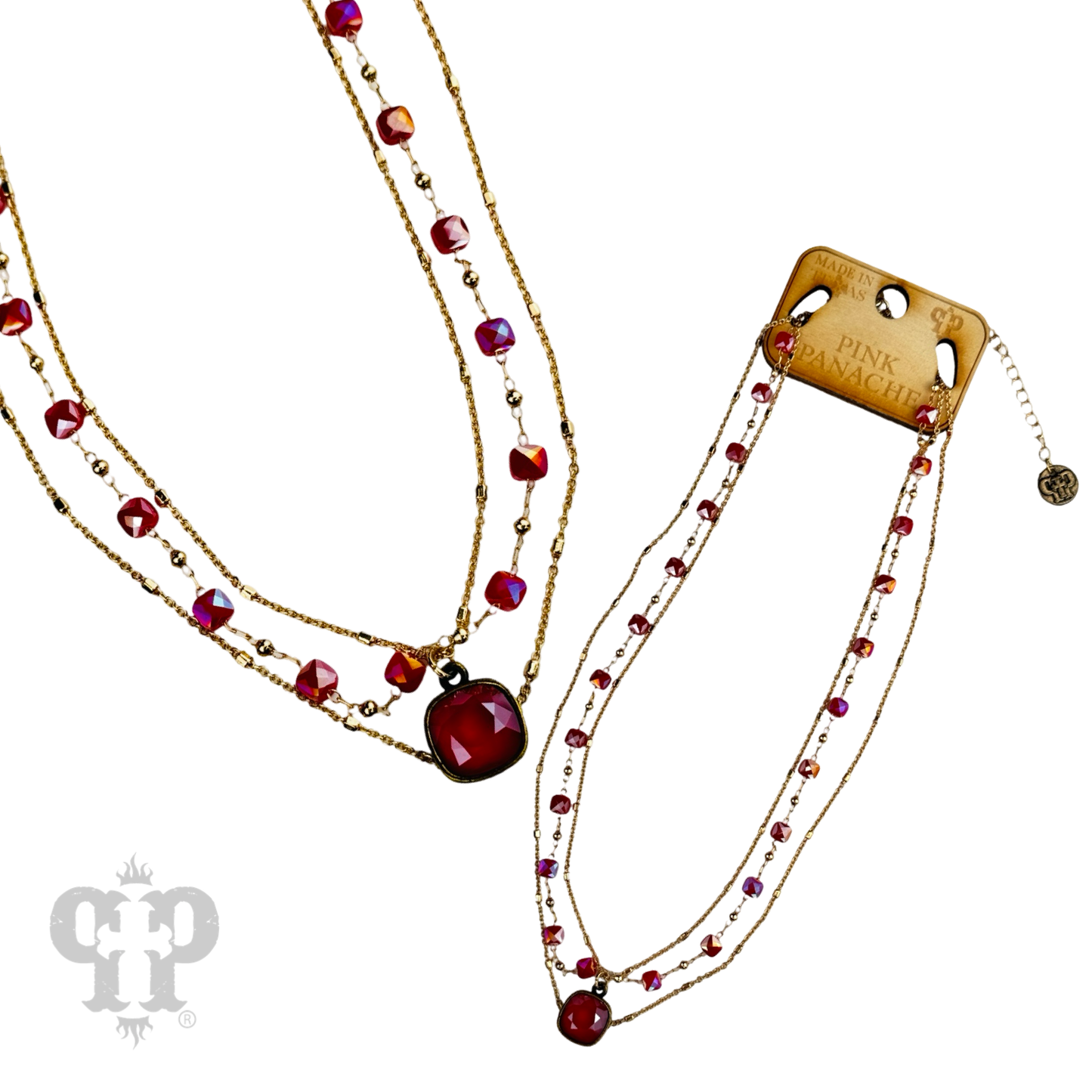 Delicate gold chain and faceted bead Austrian crystal drop necklace