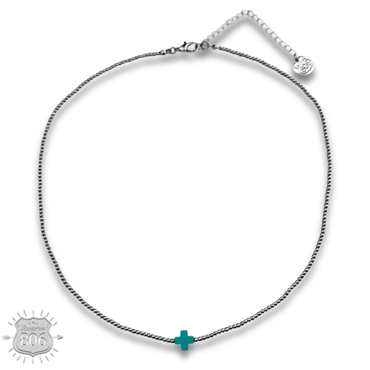 Cross beaded layering necklace