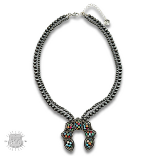 Checkerboard naja style necklace