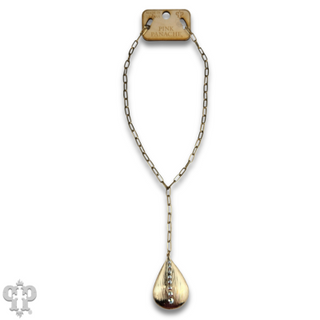Large raindrop pendant necklace with Austrian crystals