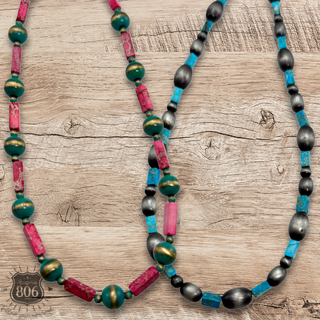 Western style burnished bead necklace