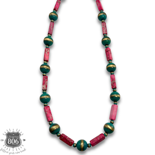 Western style burnished bead necklace