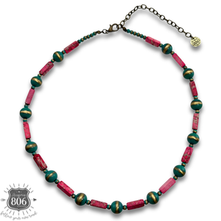 Western style burnished bead necklace