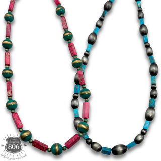 Western style burnished bead necklace