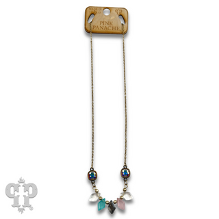 Diamond bead necklace with Austrian crystal