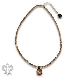 Faceted bead necklace with Austrian crystal