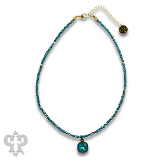 Faceted bead necklace with Austrian crystal
