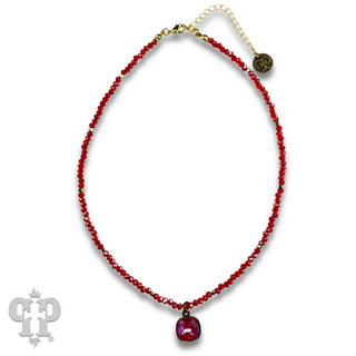 Faceted bead necklace with Austrian crystal