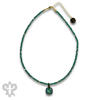 Faceted bead necklace with Austrian crystal