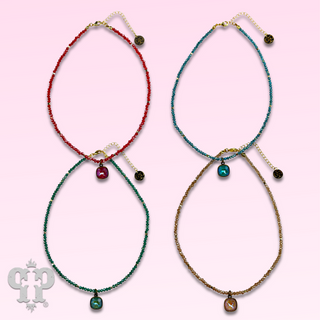 Faceted bead necklace with Austrian crystal