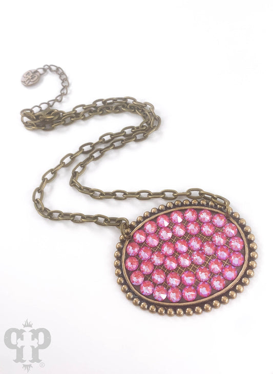 Austrian crystal medium oval necklace