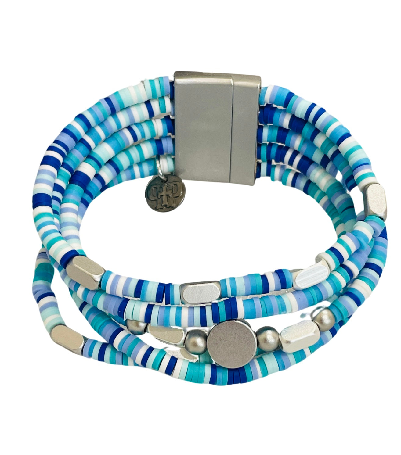 Blue and pearl magnetic bracelet, last call