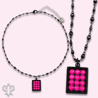 Austrian crystal rectangle on chain necklace