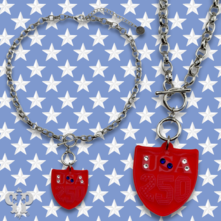 USA 250 shield necklace