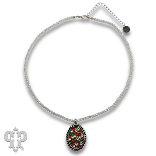 Christmas oval necklace with crystals from Swarovski®