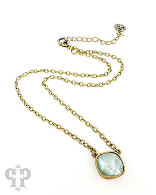 Austrian square crystal chain necklace, 12mm