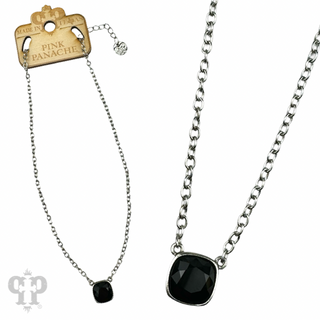 Austrian square crystal chain necklace, 12mm