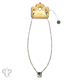 Austrian square crystal chain necklace, 12mm