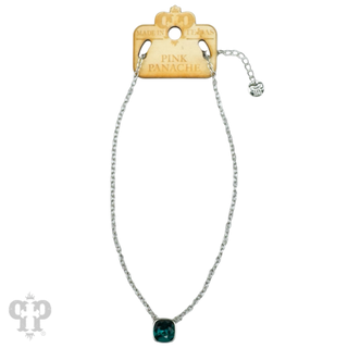 Austrian square crystal chain necklace, 12mm