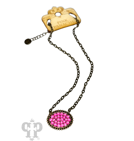 Austrian crystal small oval necklace