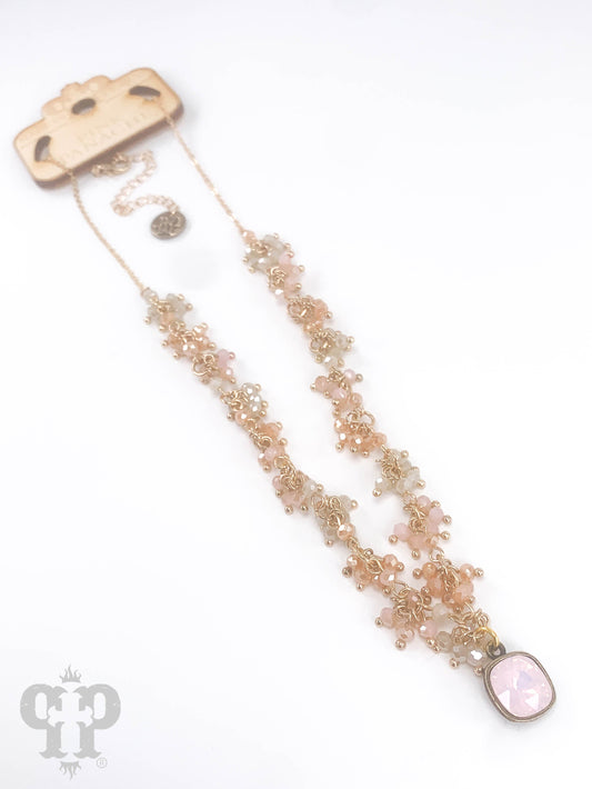 Cluster bead necklace, Austrian crystal