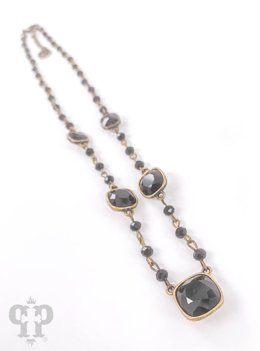 Linked bead and Austrian crystal necklace