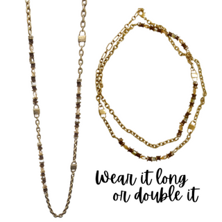 Gold chain and rubber bead necklace