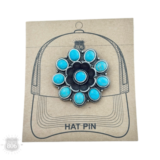 Western flower shape hat pin