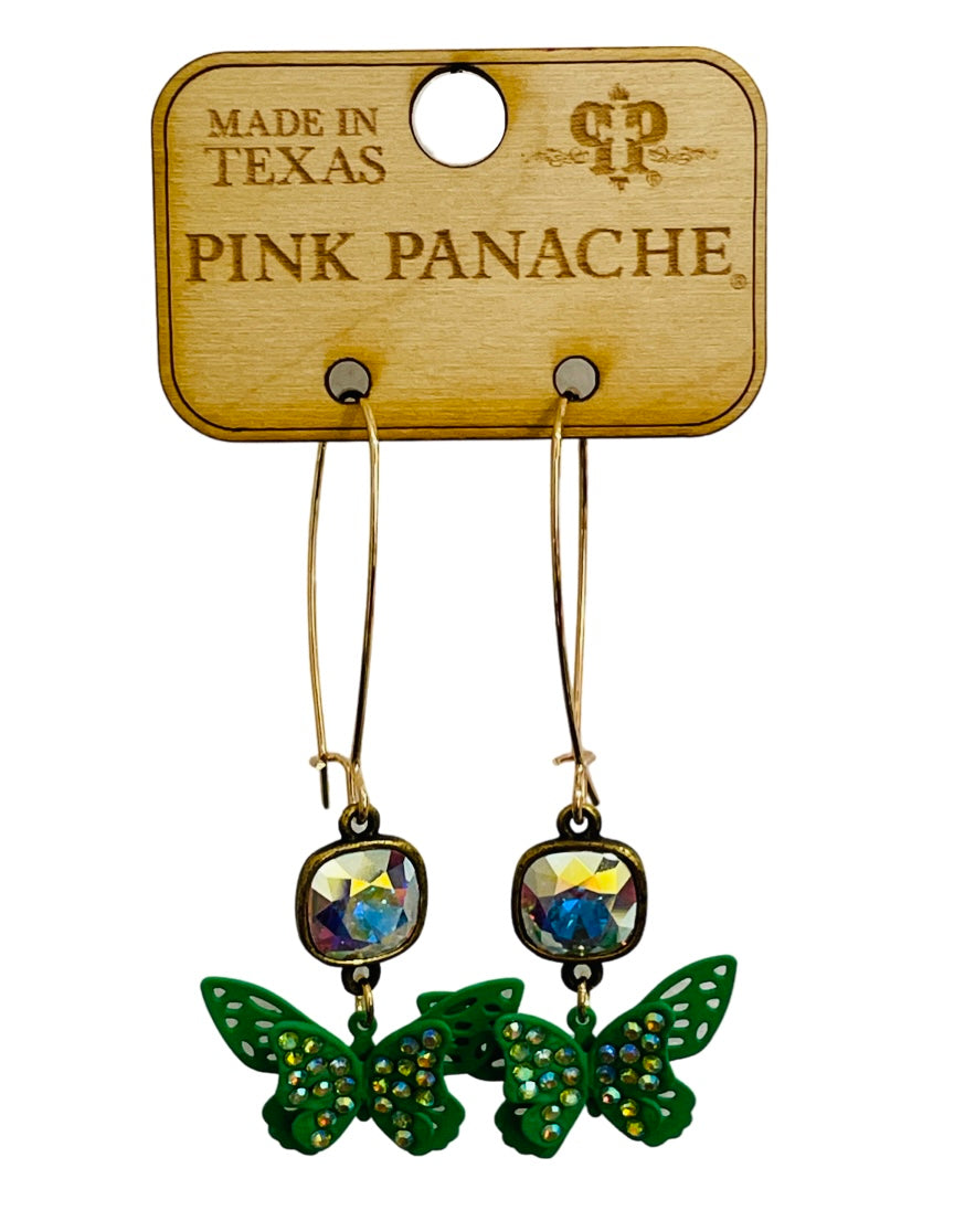 Rhinestone butterfly earring, Austrian crystal