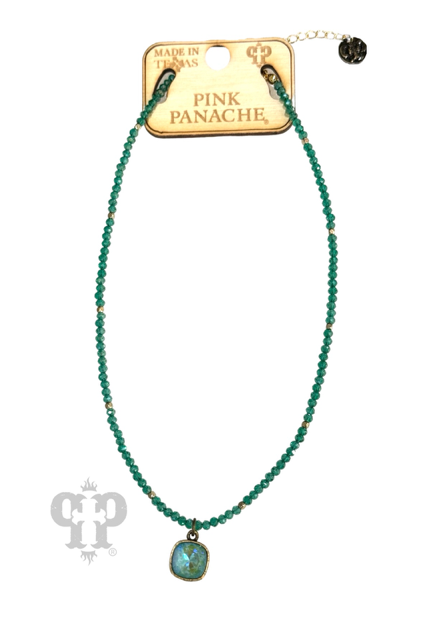 Faceted bead necklace with Austrian crystal