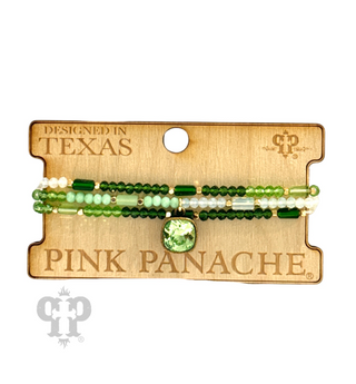 Mixed bead three strand bracelet with Austrian crystal