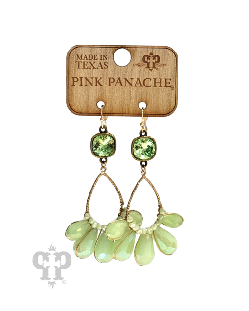 Iridescent finish crystal teardrop earring, Austrian crystal
