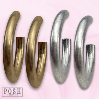 Diamond shape hoop earring, last call