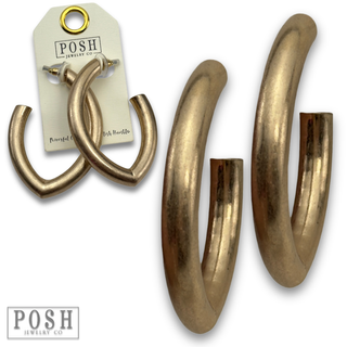 Diamond shape hoop earring, last call