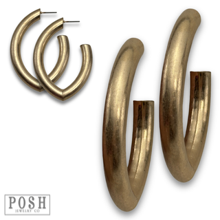 Diamond shape hoop earring, last call